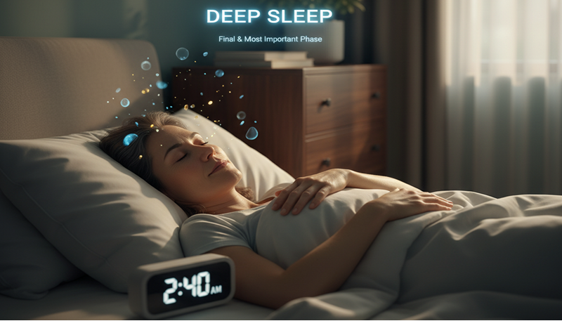 A person getting deep, restorative sleep, which is the final and most important part of the 40s Redesign.